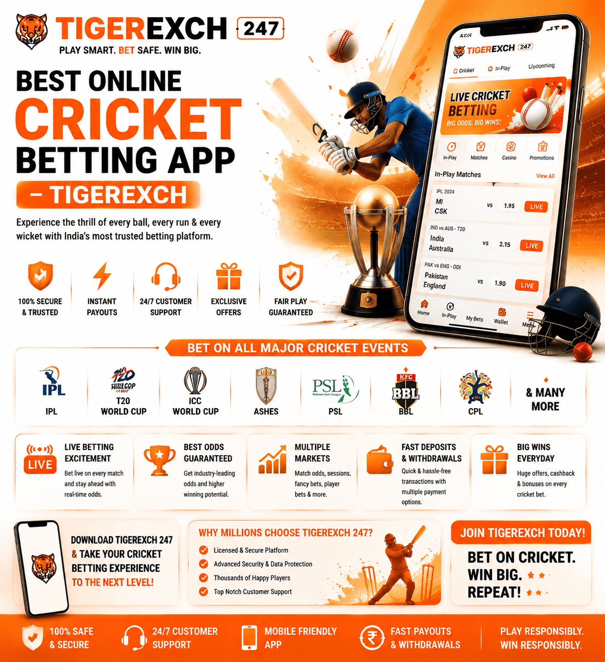 Tigerexch mobile betting app for cricket